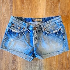 BKE Madison Distressed Raw Hem Jean Shorts